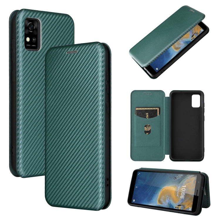 Carbon Fiber Texture Magnetic Horizontal Flip TPU + PC + PU Leather Case with Card Slot