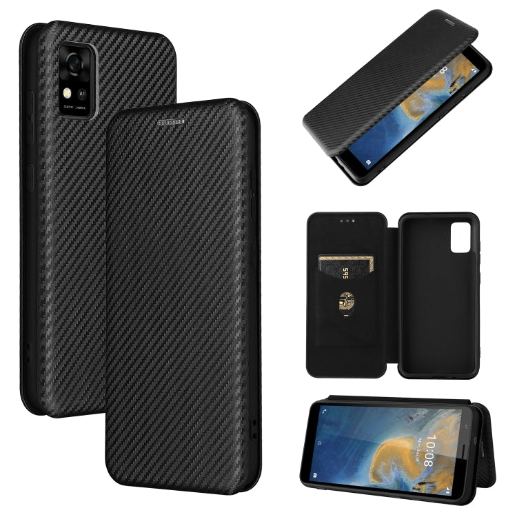 Carbon Fiber Texture Magnetic Horizontal Flip TPU + PC + PU Leather Case with Card Slot