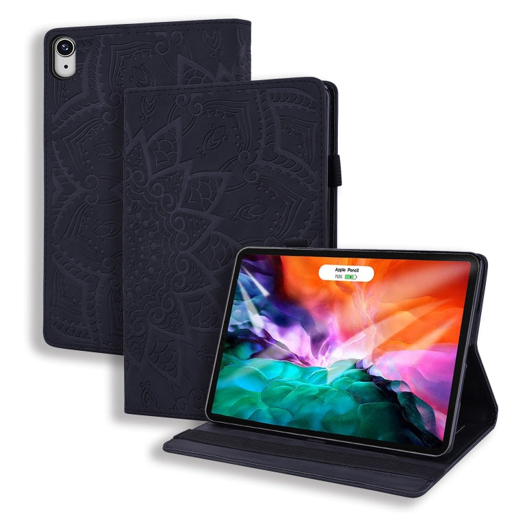 Calf Pattern Double Folding Design Embossed Leather Case with Holder & Card Slots & Pen Slot & Elastic Band