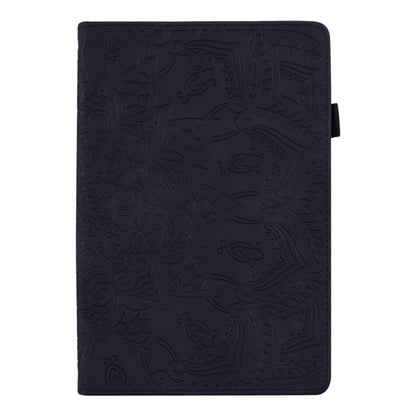 Calf Pattern Double Folding Design Embossed Leather Case with Holder & Card Slots & Pen Slot & Elastic Band