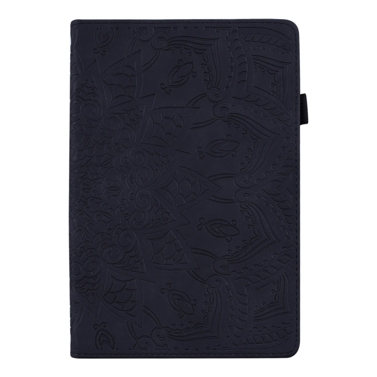 Calf Pattern Double Folding Design Embossed Leather Case with Holder & Card Slots & Pen Slot & Elastic Band, For iPad mini 2024 / mini 6