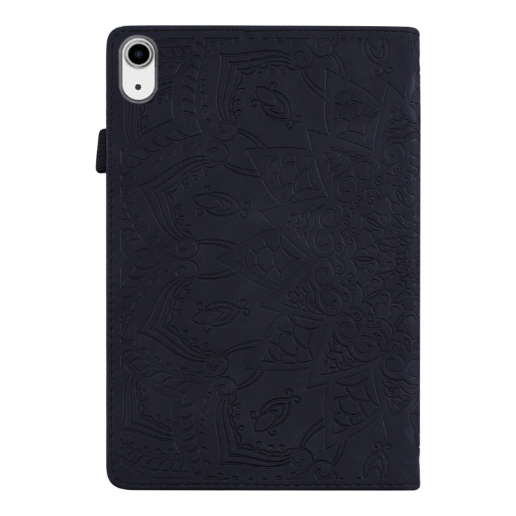 Calf Pattern Double Folding Design Embossed Leather Case with Holder & Card Slots & Pen Slot & Elastic Band, For iPad mini 2024 / mini 6
