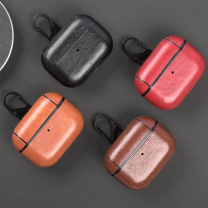 For Apple AirPods Pro Wireless Earphone Protective Leather Case with Hook