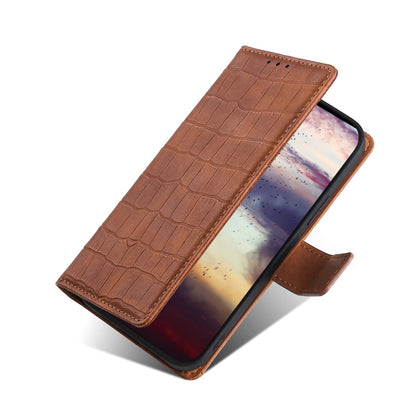 Skin Feel Crocodile Texture Magnetic Clasp Horizontal Flip PU Leather Case with Holder & Card Slots & Wallet