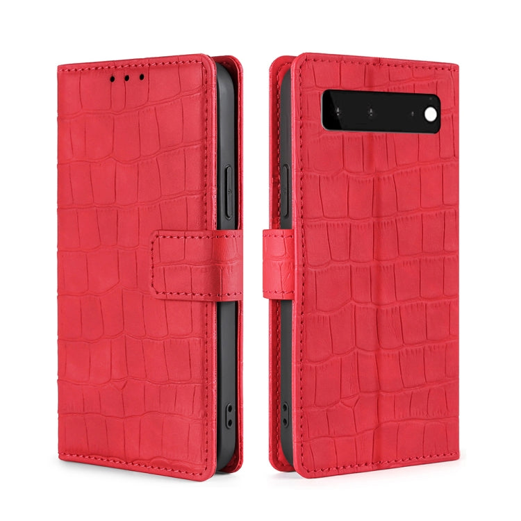 Skin Feel Crocodile Texture Magnetic Clasp Horizontal Flip PU Leather Case with Holder & Card Slots & Wallet