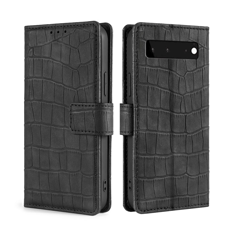 Skin Feel Crocodile Texture Magnetic Clasp Horizontal Flip PU Leather Case with Holder & Card Slots & Wallet