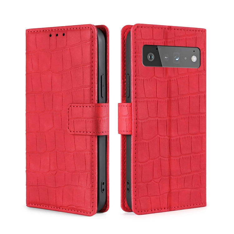 Skin Feel Crocodile Texture Magnetic Clasp Horizontal Flip PU Leather Case with Holder & Card Slots & Wallet