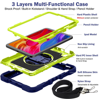 360 Degree Rotation Contrast Color Shockproof Silicone + PC Case with Holder & Hand Grip Strap & Shoulder Strap