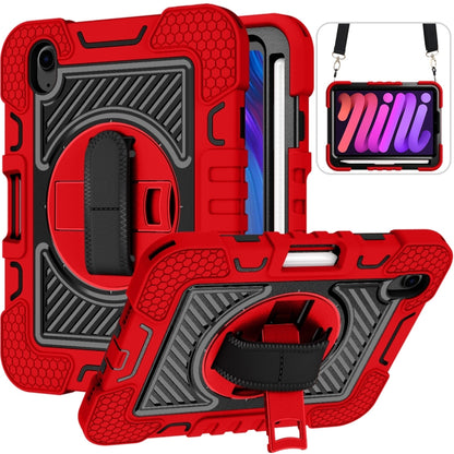 360 Degree Rotation Contrast Color Shockproof Silicone + PC Case with Holder & Hand Grip Strap & Shoulder Strap