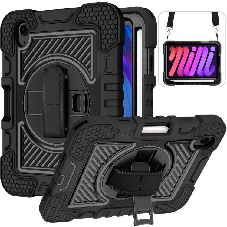 360 Degree Rotation Contrast Color Shockproof Silicone + PC Case with Holder & Hand Grip Strap & Shoulder Strap