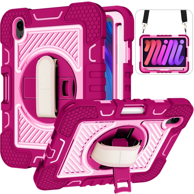 360 Degree Rotation Contrast Color Shockproof Silicone + PC Case with Holder & Hand Grip Strap & Shoulder Strap