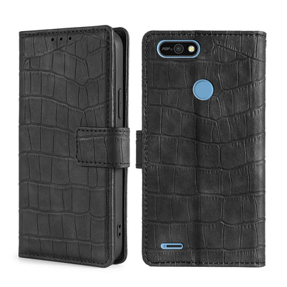 Skin Feel Crocodile Texture Magnetic Clasp Horizontal Flip PU Leather Case with Holder & Card Slots & Wallet