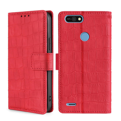 Skin Feel Crocodile Texture Magnetic Clasp Horizontal Flip PU Leather Case with Holder & Card Slots & Wallet