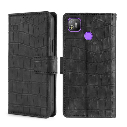 Skin Feel Crocodile Texture Magnetic Clasp Horizontal Flip PU Leather Case with Holder & Card Slots & Wallet