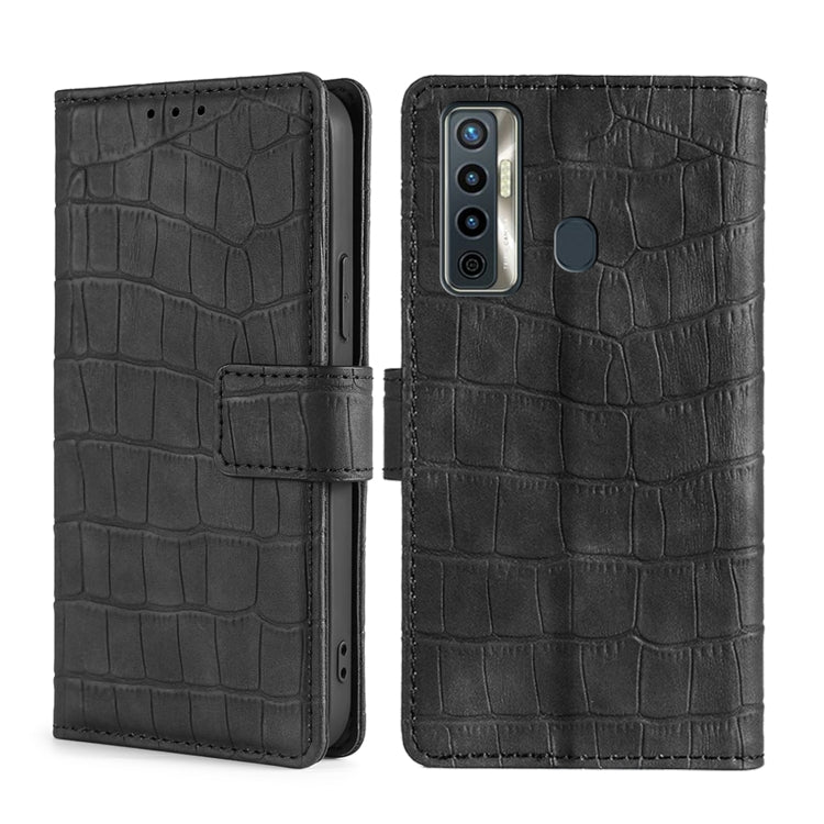 Skin Feel Crocodile Texture Magnetic Clasp Horizontal Flip PU Leather Case with Holder & Card Slots & Wallet