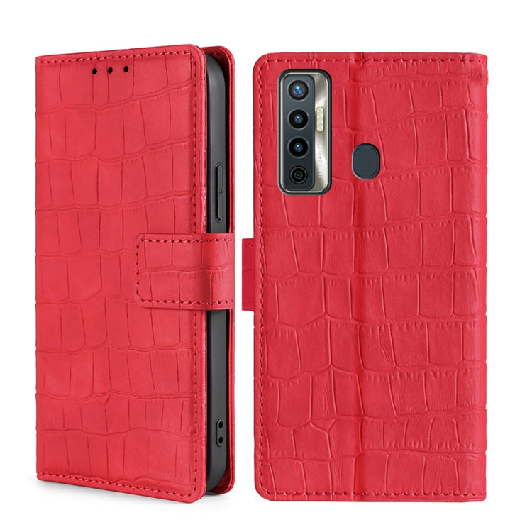 Skin Feel Crocodile Texture Magnetic Clasp Horizontal Flip PU Leather Case with Holder & Card Slots & Wallet