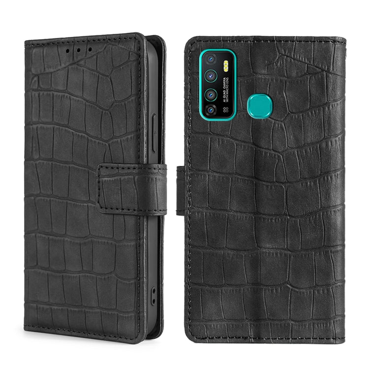 Skin Feel Crocodile Texture Magnetic Clasp Horizontal Flip PU Leather Case with Holder & Card Slots & Wallet