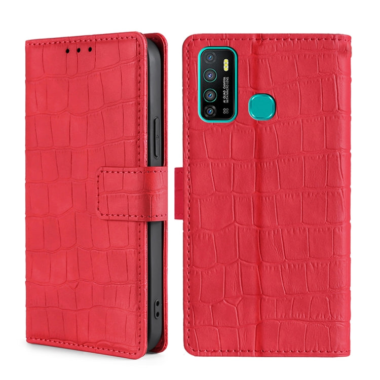Skin Feel Crocodile Texture Magnetic Clasp Horizontal Flip PU Leather Case with Holder & Card Slots & Wallet
