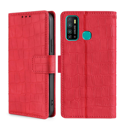 Skin Feel Crocodile Texture Magnetic Clasp Horizontal Flip PU Leather Case with Holder & Card Slots & Wallet