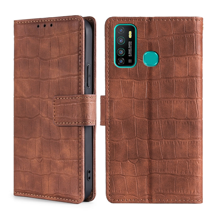 Skin Feel Crocodile Texture Magnetic Clasp Horizontal Flip PU Leather Case with Holder & Card Slots & Wallet