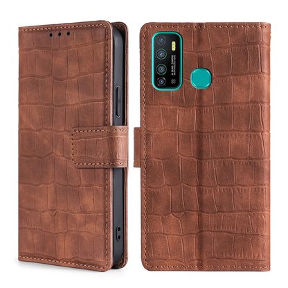 Skin Feel Crocodile Texture Magnetic Clasp Horizontal Flip PU Leather Case with Holder & Card Slots & Wallet