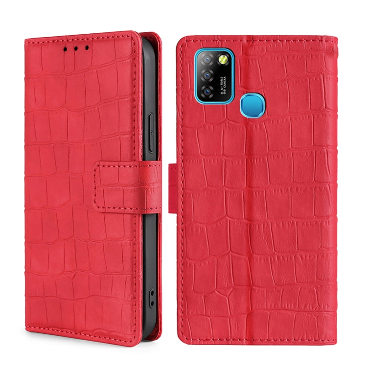 Skin Feel Crocodile Texture Magnetic Clasp Horizontal Flip PU Leather Case with Holder & Card Slots & Wallet