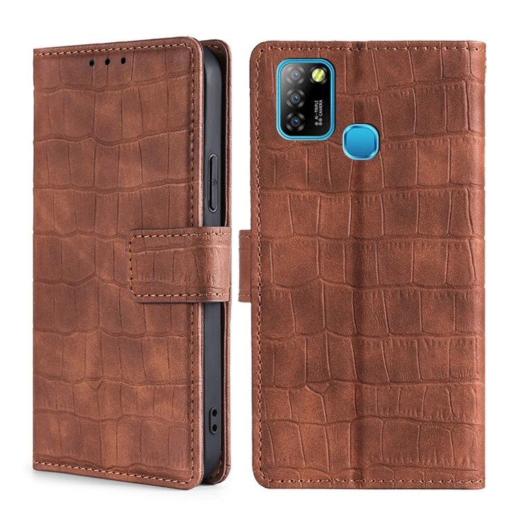Skin Feel Crocodile Texture Magnetic Clasp Horizontal Flip PU Leather Case with Holder & Card Slots & Wallet
