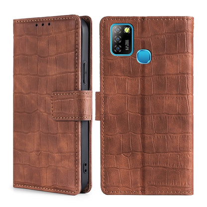 Skin Feel Crocodile Texture Magnetic Clasp Horizontal Flip PU Leather Case with Holder & Card Slots & Wallet