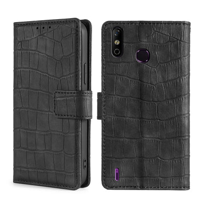 Skin Feel Crocodile Texture Magnetic Clasp Horizontal Flip PU Leather Case with Holder & Card Slots & Wallet