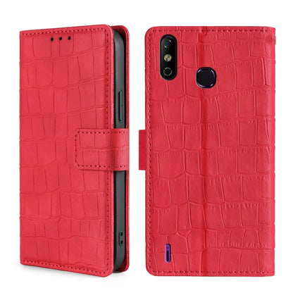 Skin Feel Crocodile Texture Magnetic Clasp Horizontal Flip PU Leather Case with Holder & Card Slots & Wallet