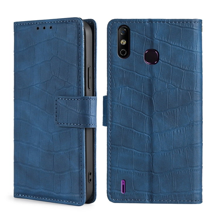 Skin Feel Crocodile Texture Magnetic Clasp Horizontal Flip PU Leather Case with Holder & Card Slots & Wallet