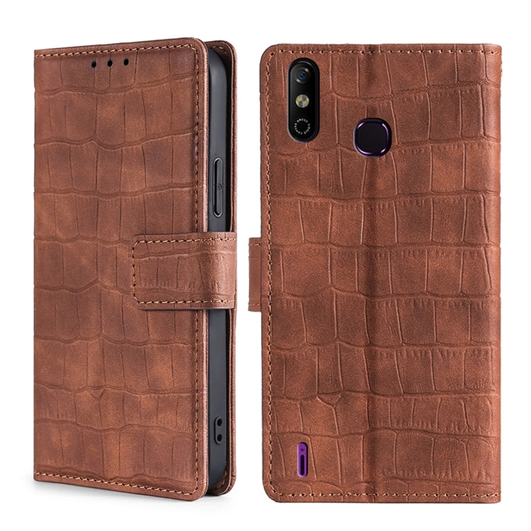 Skin Feel Crocodile Texture Magnetic Clasp Horizontal Flip PU Leather Case with Holder & Card Slots & Wallet