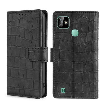 Skin Feel Crocodile Texture Magnetic Clasp Horizontal Flip PU Leather Case with Holder & Card Slots & Wallet