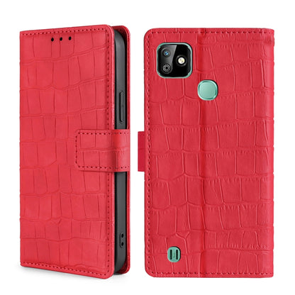 Skin Feel Crocodile Texture Magnetic Clasp Horizontal Flip PU Leather Case with Holder & Card Slots & Wallet