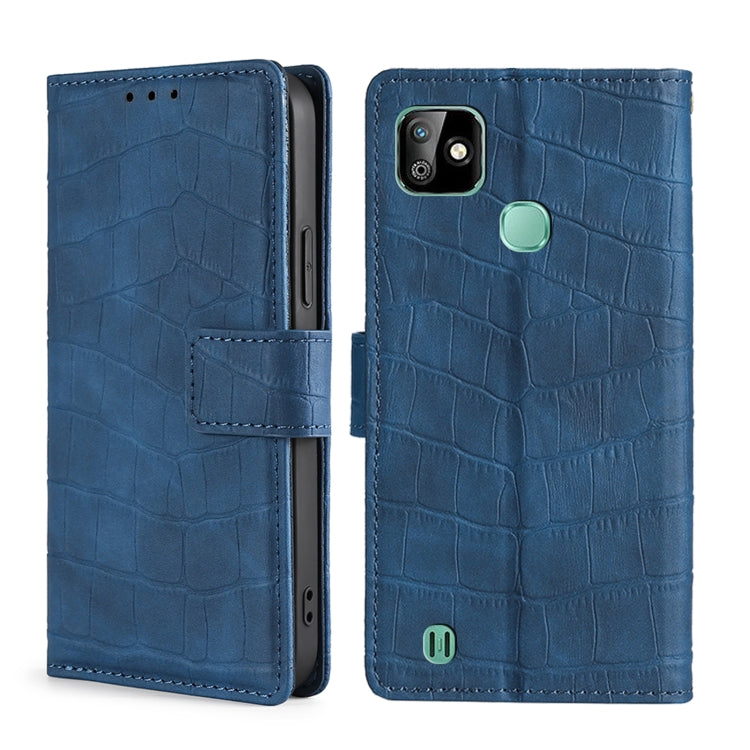 Skin Feel Crocodile Texture Magnetic Clasp Horizontal Flip PU Leather Case with Holder & Card Slots & Wallet