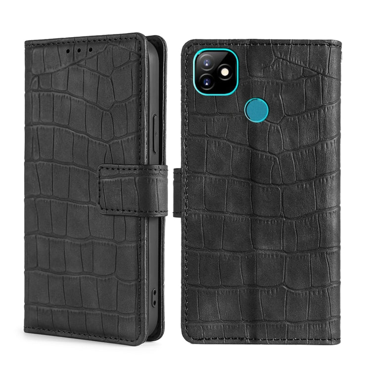 Skin Feel Crocodile Texture Magnetic Clasp Horizontal Flip PU Leather Case with Holder & Card Slots & Wallet