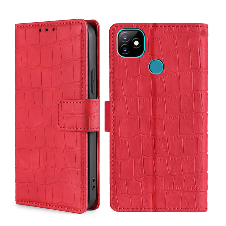 Skin Feel Crocodile Texture Magnetic Clasp Horizontal Flip PU Leather Case with Holder & Card Slots & Wallet