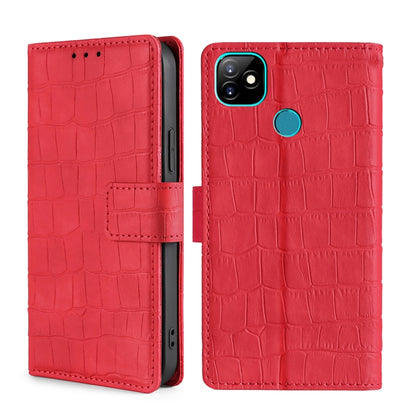 Skin Feel Crocodile Texture Magnetic Clasp Horizontal Flip PU Leather Case with Holder & Card Slots & Wallet