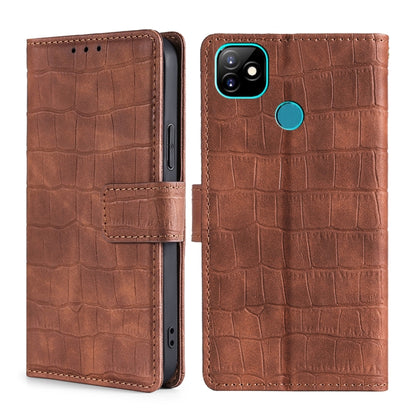 Skin Feel Crocodile Texture Magnetic Clasp Horizontal Flip PU Leather Case with Holder & Card Slots & Wallet