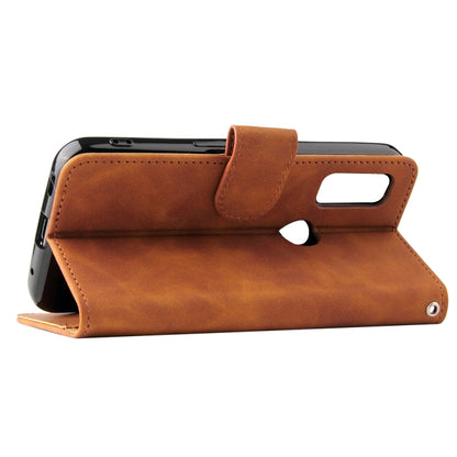 Solid Color Skin Feel Magnetic Buckle Horizontal Flip Calf Texture PU Leather Case with Holder & Card Slots & Wallet