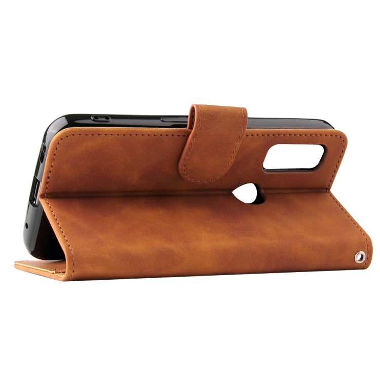 Solid Color Skin Feel Magnetic Buckle Horizontal Flip Calf Texture PU Leather Case with Holder & Card Slots & Wallet, For Fujitsu Arrows WE