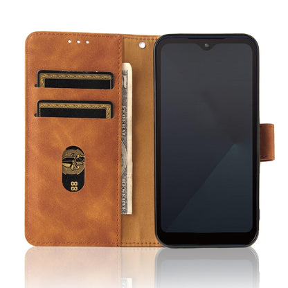 Solid Color Skin Feel Magnetic Buckle Horizontal Flip Calf Texture PU Leather Case with Holder & Card Slots & Wallet, For Fujitsu Arrows WE