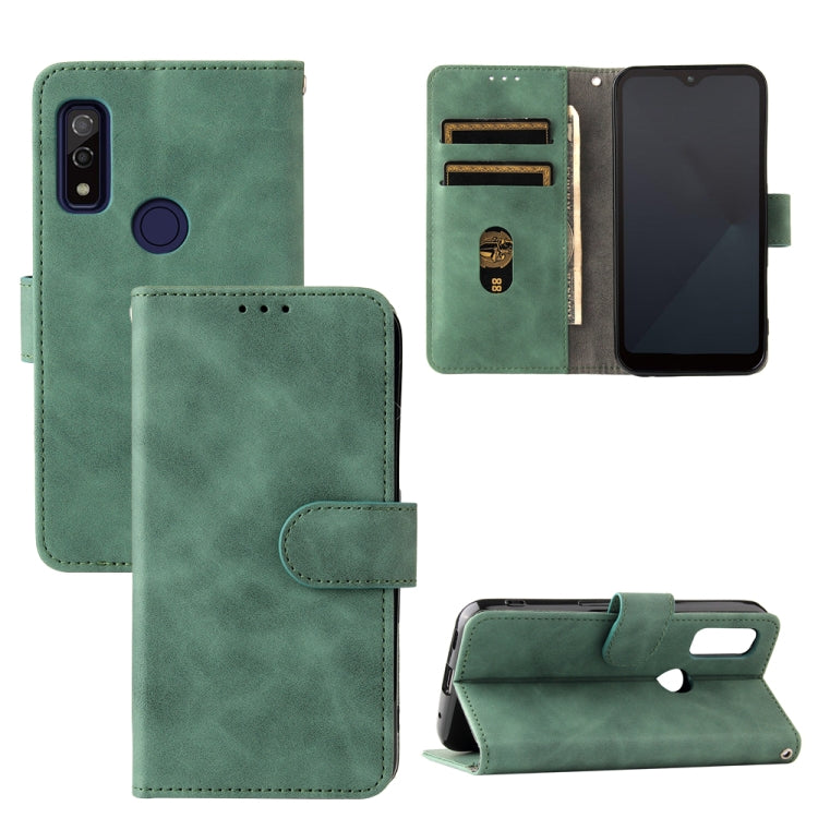 Solid Color Skin Feel Magnetic Buckle Horizontal Flip Calf Texture PU Leather Case with Holder & Card Slots & Wallet, For Fujitsu Arrows WE