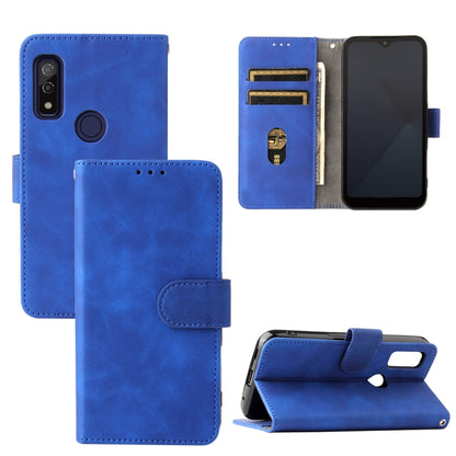 Solid Color Skin Feel Magnetic Buckle Horizontal Flip Calf Texture PU Leather Case with Holder & Card Slots & Wallet