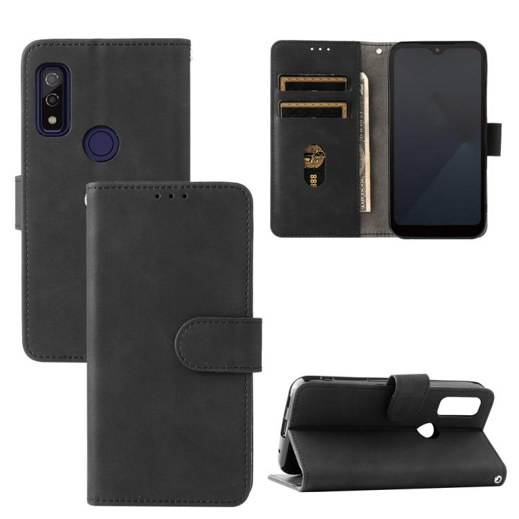 Solid Color Skin Feel Magnetic Buckle Horizontal Flip Calf Texture PU Leather Case with Holder & Card Slots & Wallet, For Fujitsu Arrows WE