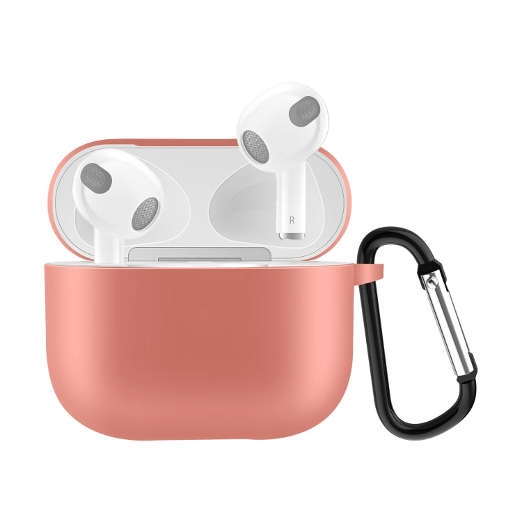 Solid Color Silicone Earphone Protective Case for AirPods 3, with Hook