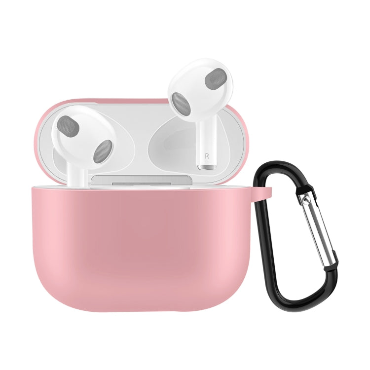 Solid Color Silicone Earphone Protective Case for AirPods 3, with Hook