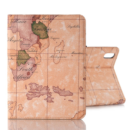 Map Pattern Horizontal Flip Leather Case with Holder & Card Slot & Wallet