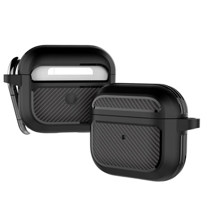 Carbon Fiber TPU Thicken Shockproof Earphone Protective Case with Hook