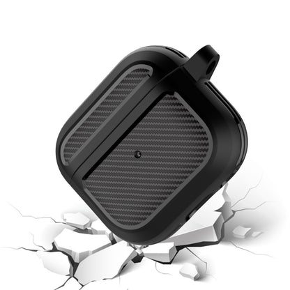 Carbon Fiber TPU Thicken Shockproof Earphone Protective Case with Hook